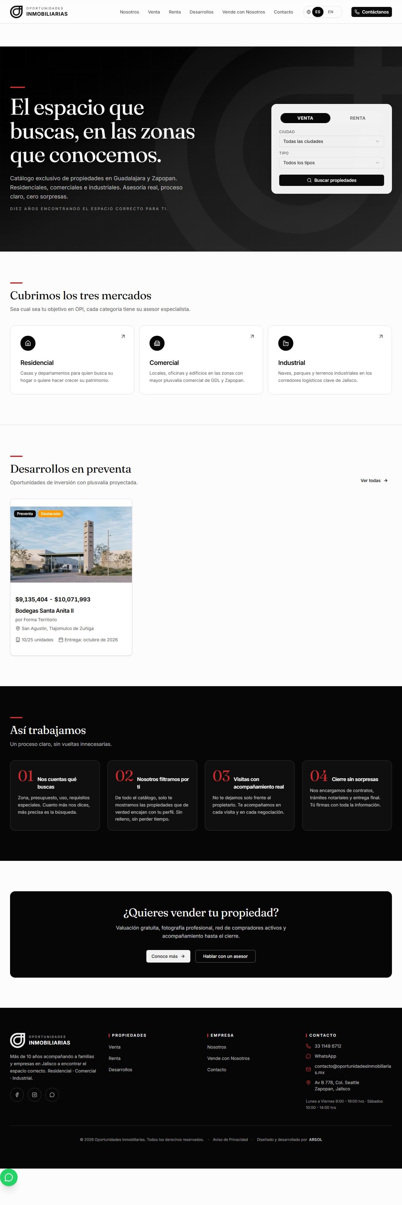 Captura del sitio OPI