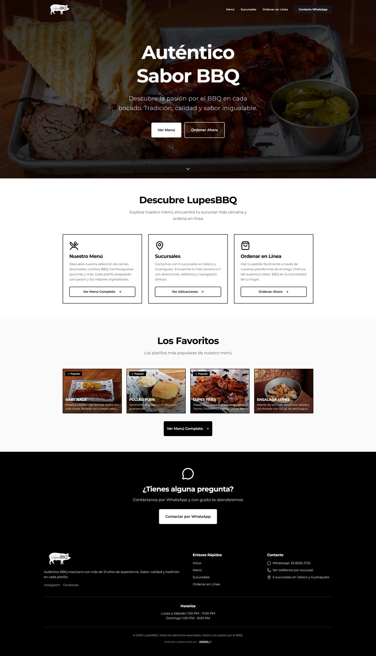 Captura del sitio LupesBBQ
